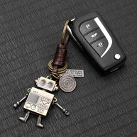 Robot Leather Keychain | Braid Bag Charm | Creative Gift