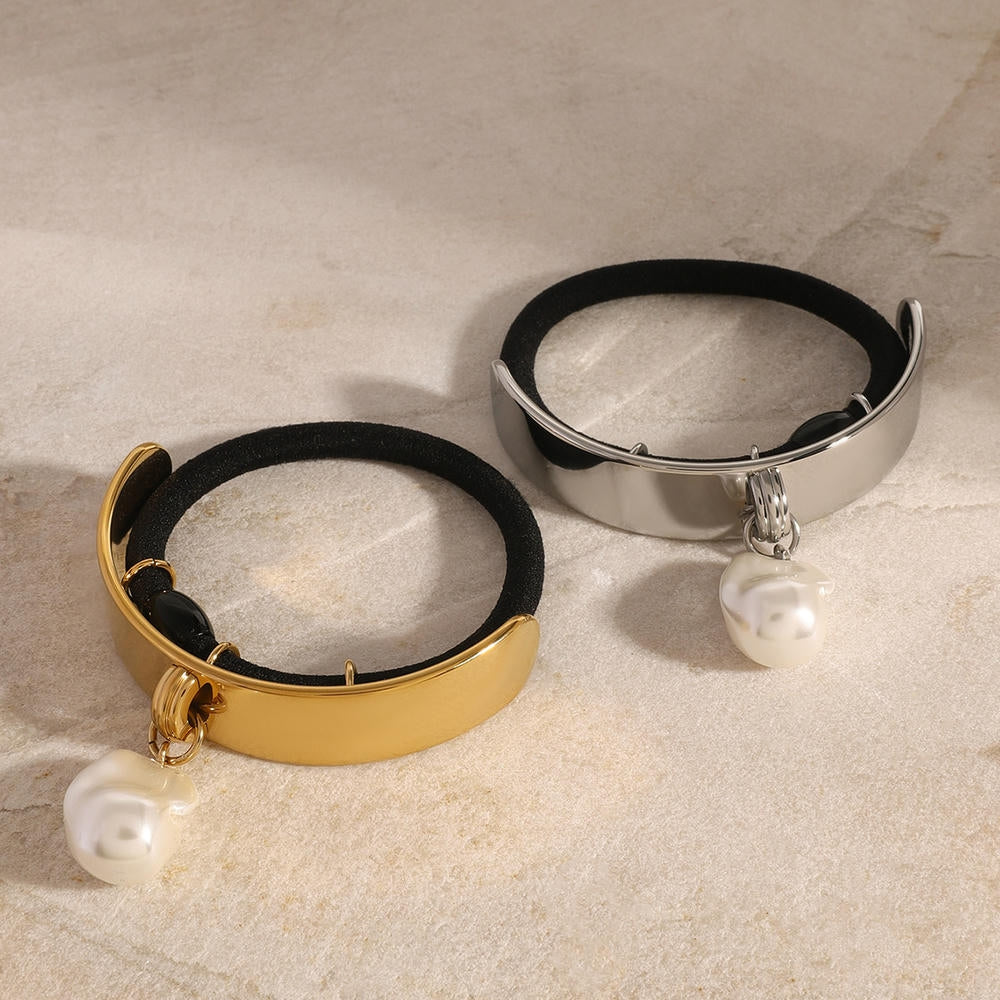 Pearl Hair Rope Metal Elastic Ins Style Tie JXH2408001