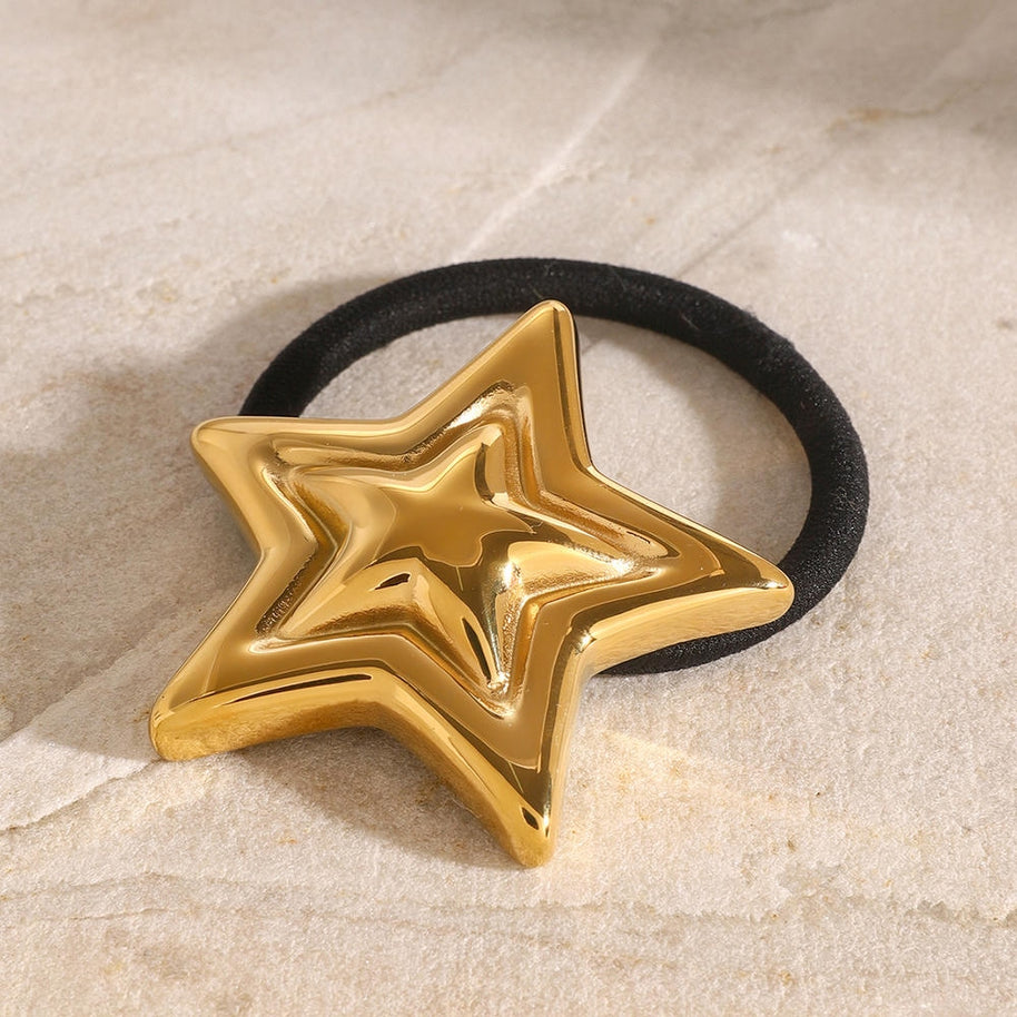 Star Hair Tie Stainless Steel Ponytail Band JXH2408014