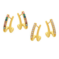 Two Row C Stud Earring JMF1620