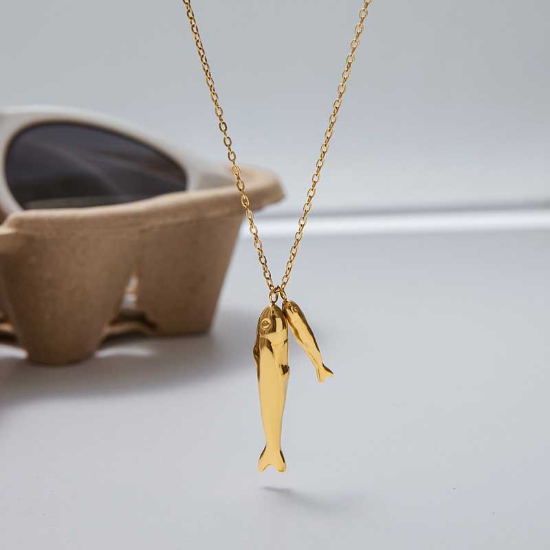 Two Fish Pendant Necklace