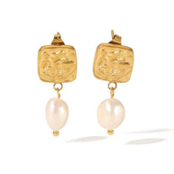 Textured Pearl Drop Earring
