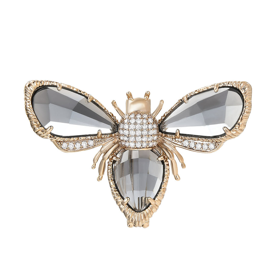 Crystal Bee Brooch | Vintage Insect Pin | Women's Suit