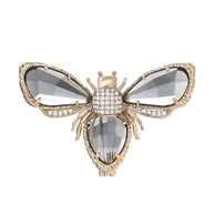 Crystal Bee Brooch | Vintage Insect Pin | Women's Suit