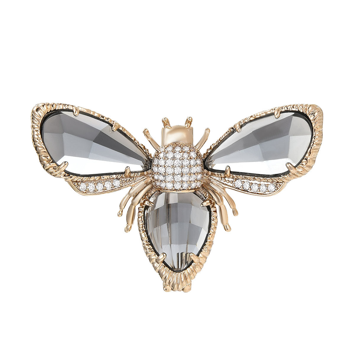Crystal Bee Brooch | Vintage Insect Pin | Women's Suit