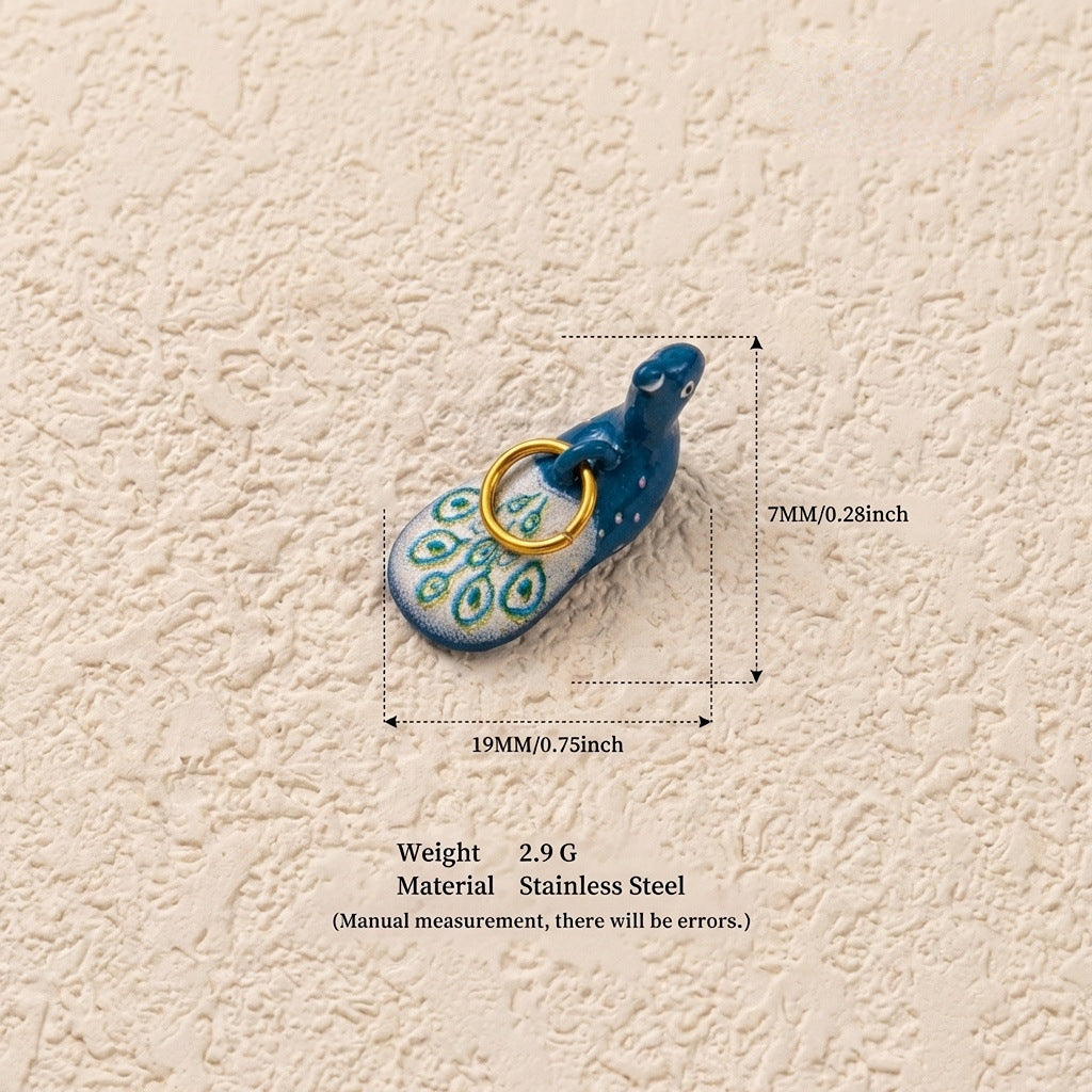Stainless Steel Ocean Design Sea Animal DIY Pendant JX252227R