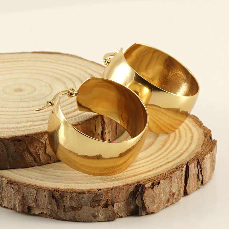 Wide Large Tube Hoop Earrings