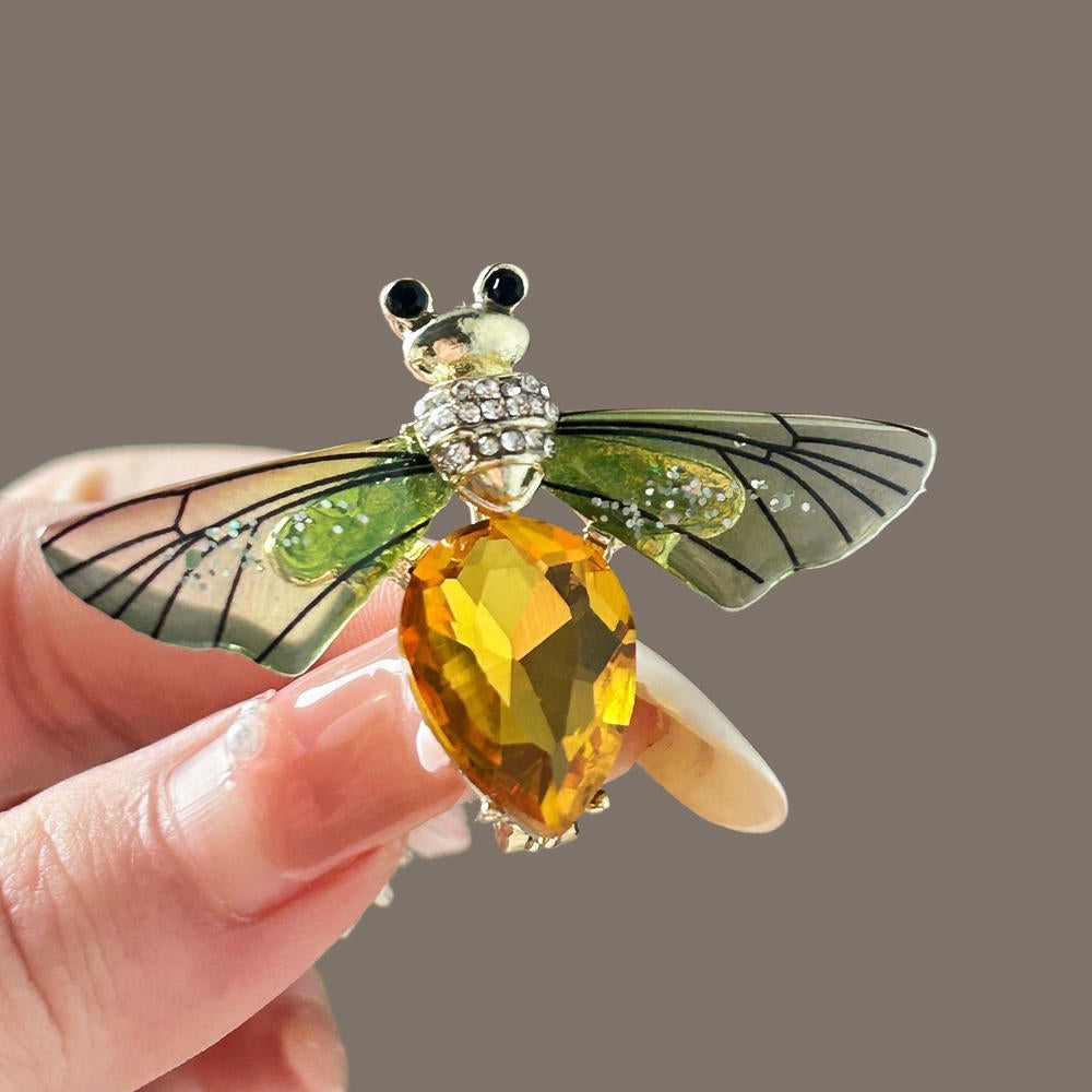 Crystal Bee Brooch | Vintage Insect Pin | Women's Jacket