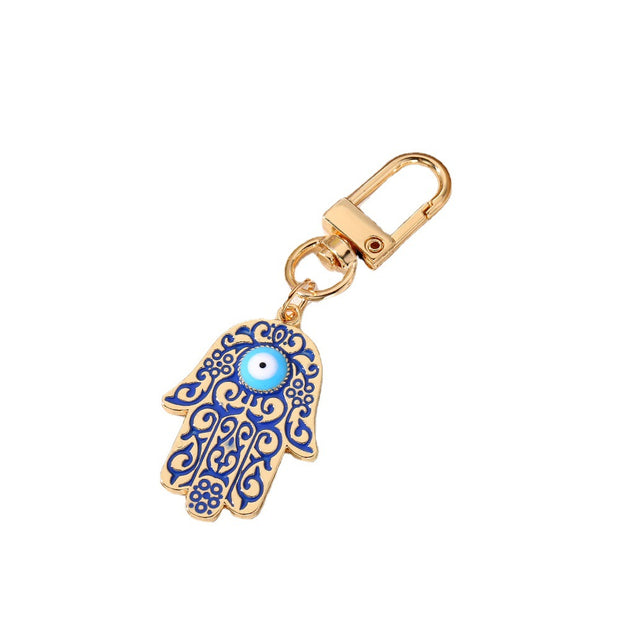 Hamsa Keychain | Evil Eye Pattern | Vintage Charm