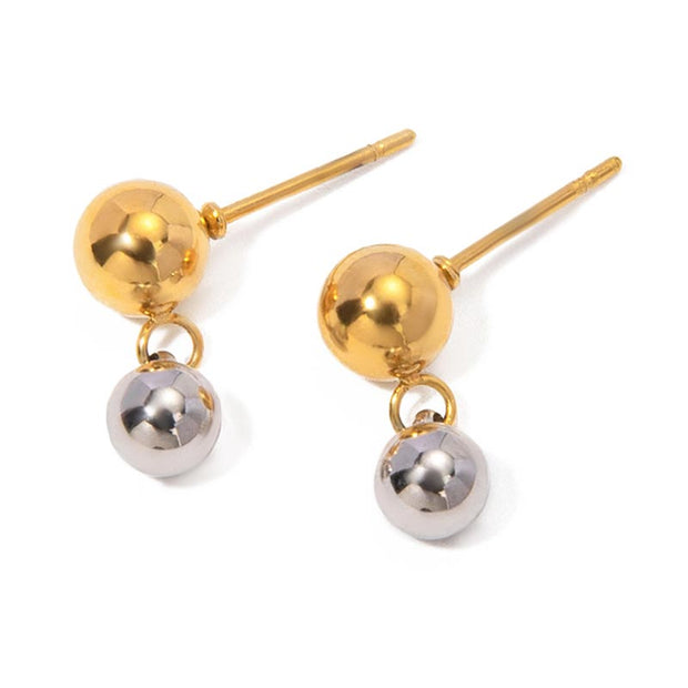 Two Tone Ball Stud Earring JXEW2403049-PS