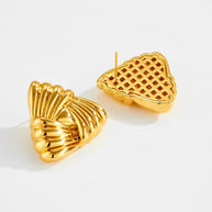 Textured Triangle Stud Earring JO768
