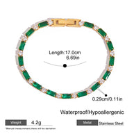 Green And White Cubic Zirconia Bracelet JXB0305007-GN