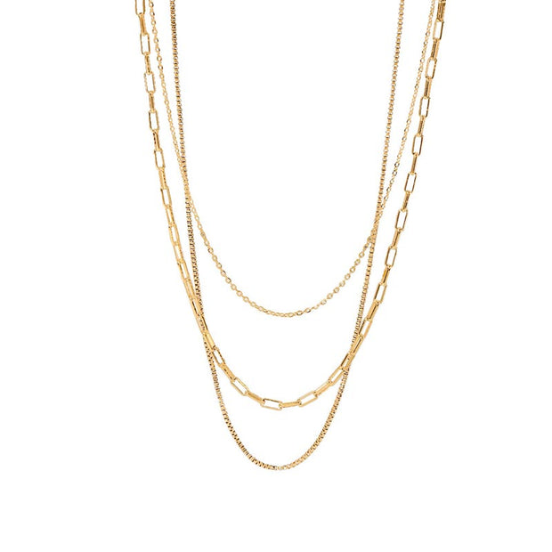 Triple Layer Chain Necklace JXN21078