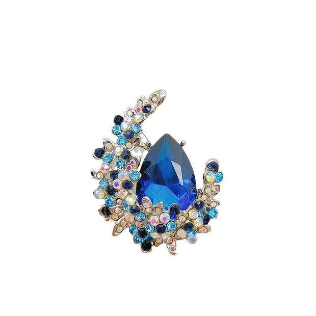 Moonstone Brooch | Crystal Gem Pin | Vintage Luxury JXBS424