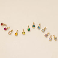 European Colorful 12 Birthstones Pendant Zircon DIY Charm