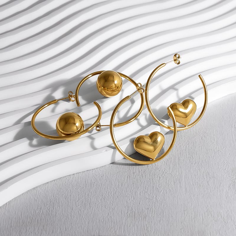 Ball Hoop Earring JSE010133