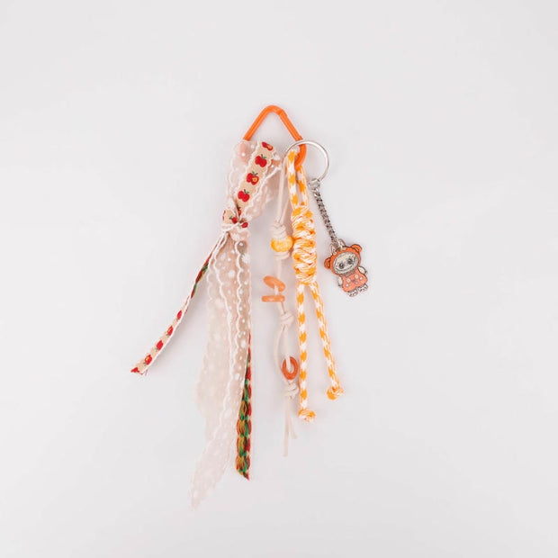 Sport Labubu Keychain | Miu-Style Lovely Pink Woven Rope Tag