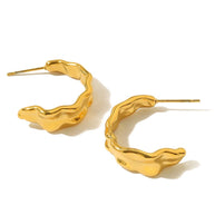 Geometric C Hoop Earring JSE010194