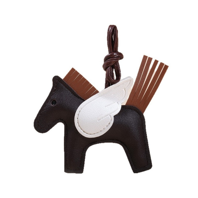 Colorful Pegasus Charm | Handmade Leather Bag Keychain Gift