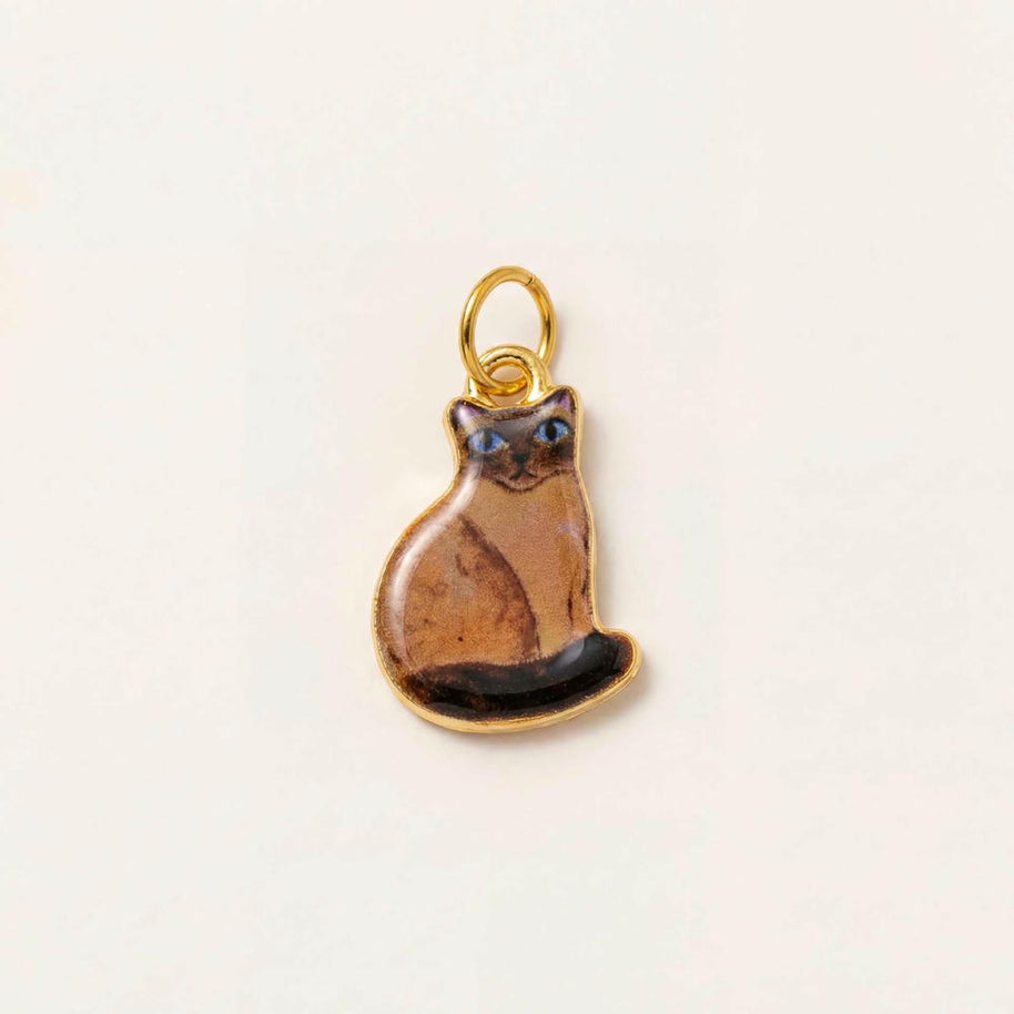 Cute Cat Ceramic Enamel Pendant Steel DIY Jewelry Wholesale