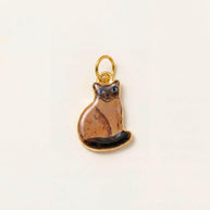 Cute Cat Ceramic Enamel Pendant Steel DIY Jewelry Wholesale