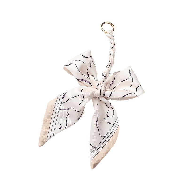 Scarf Bow Keychain | Versatile Braided Bag Charm Strap Decor