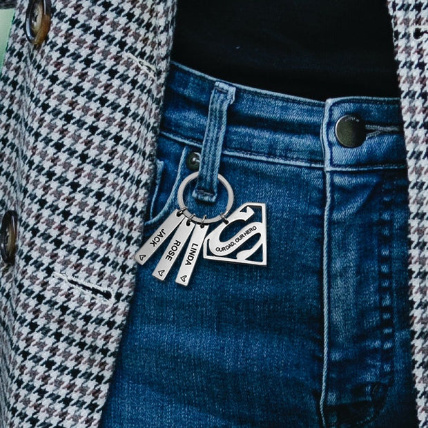 Our Dad Keychain | Titanium Steel Plate | DIY Engrave