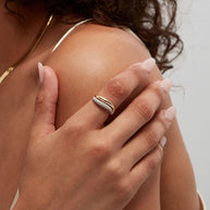 Sterling Silver Bold Wave Ring JAN1271-A