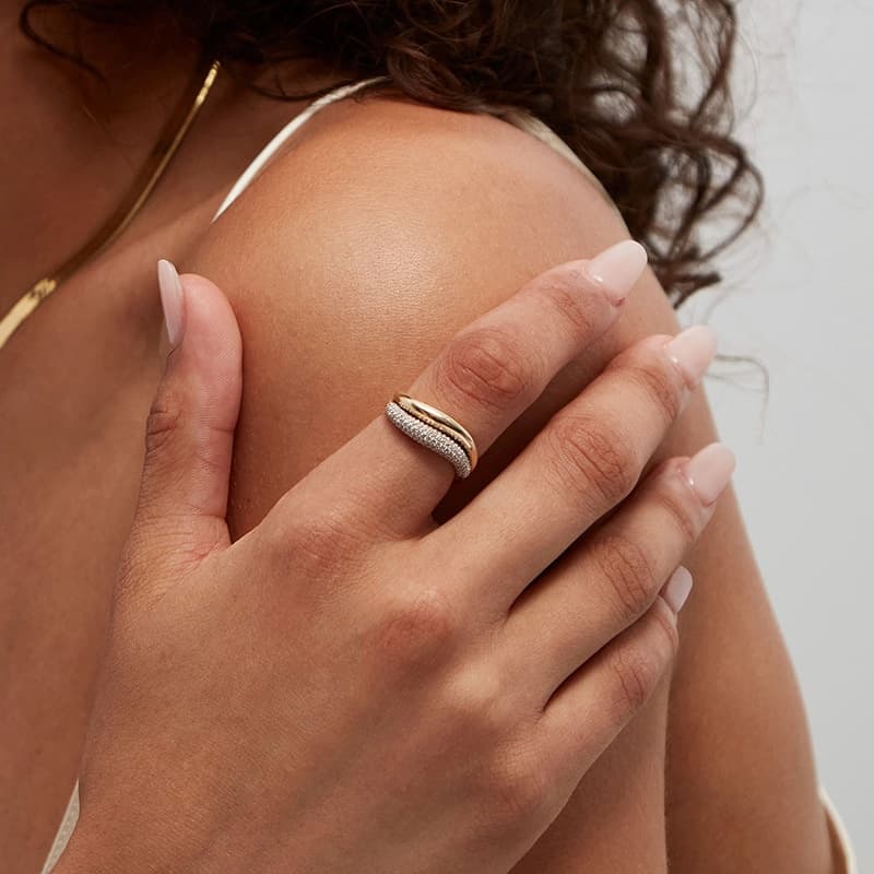 Sterling Silver Bold Wave Ring JAN1271-A