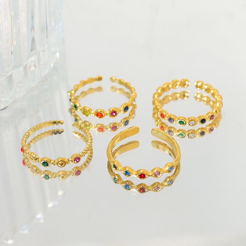 Colorful CZ Band Ring JSR23080502
