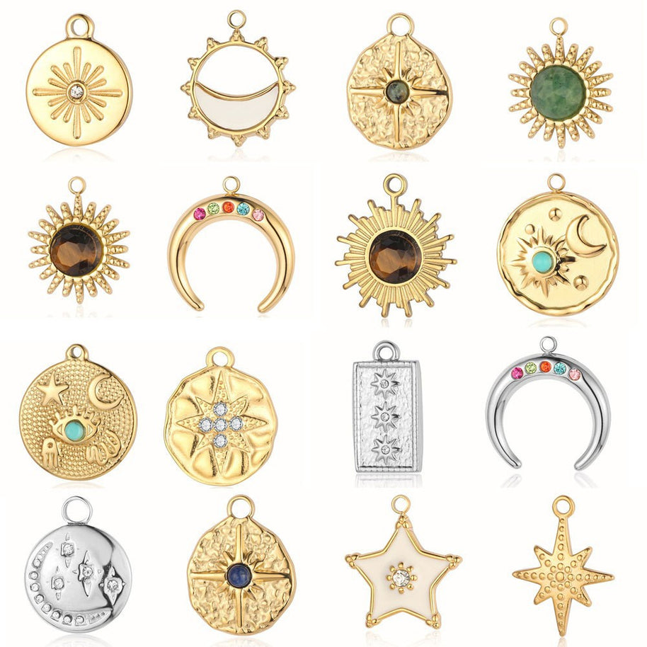 Sun Moon Pendant | Bohemian Star Charm Festival Jewelry