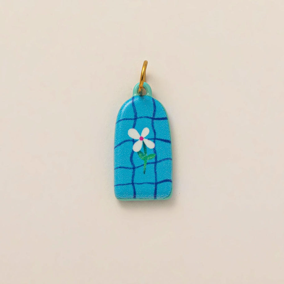 European Cartoon Sea Grass Enamel Pendant 18K Gold Plated