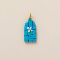 European Cartoon Sea Grass Enamel Pendant 18K Gold Plated
