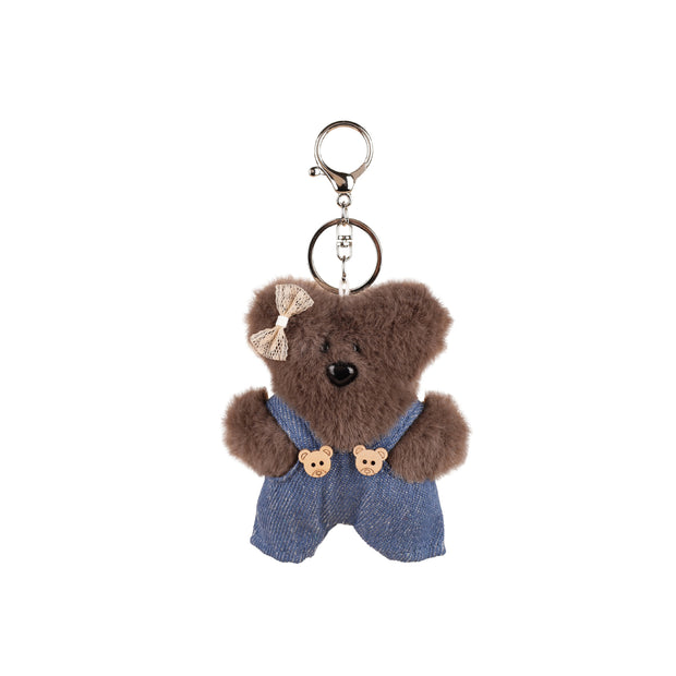 Squeaky Bear Keychain | Plush Backpack Charm & Purse Clip