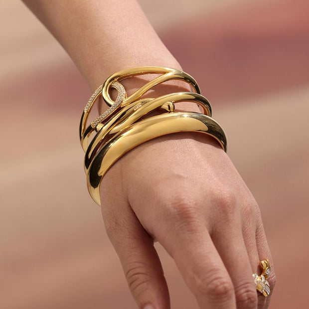 Trendy Geometric Open Bangle