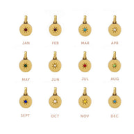 European 12 Months Birthstone Sun Zircon Pendant JX24110506M