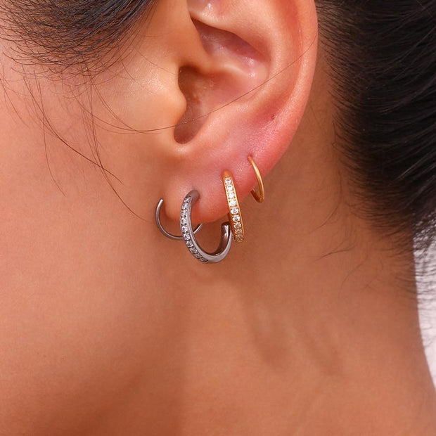 CZ Twisted Double Layer Earring