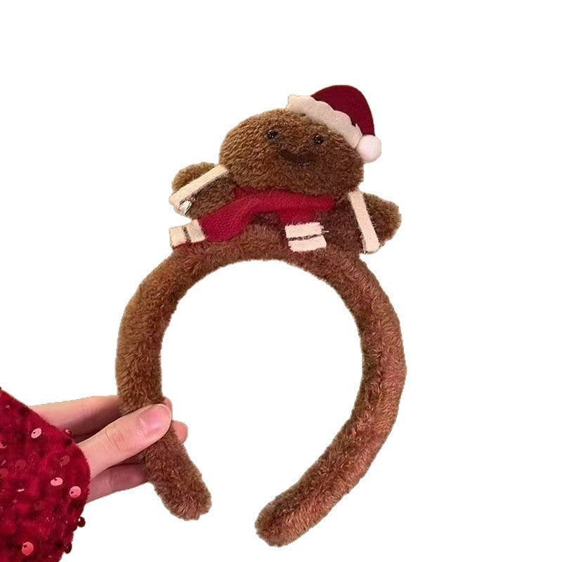 Plush Snowman Headband | Gingerbread Christmas Hair Clip