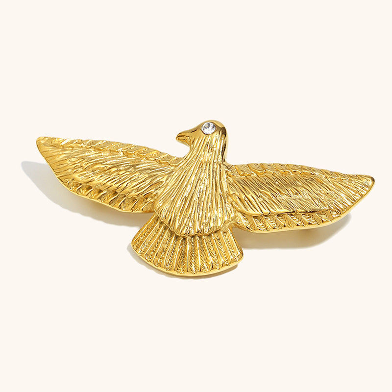 Songbird Brooch | 18K Gold Plated Stainless Steel Elegant Pin