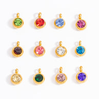 6mm Birthstone Single Pendant Steel Necklace Charm JXPJ91627A