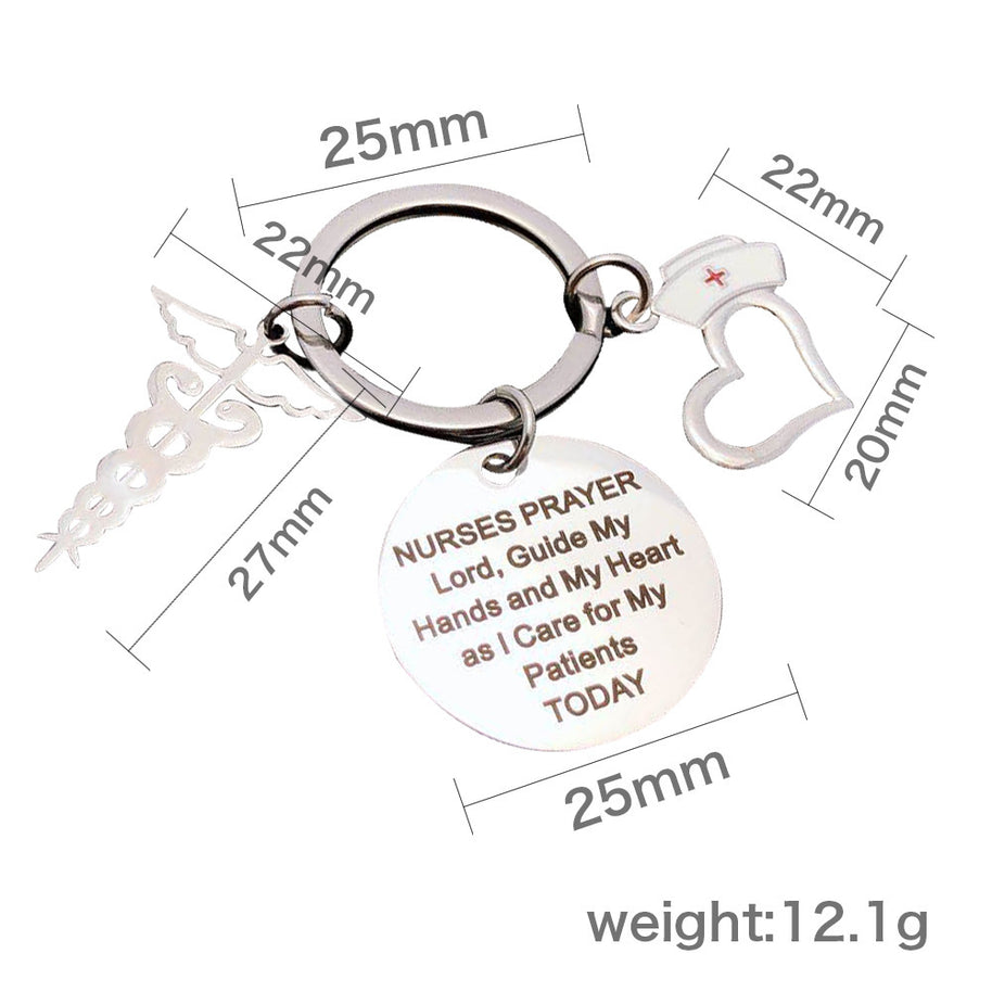 Nurse Keychain | Stainle Steel Round | Doctor Gift