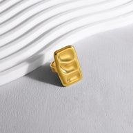 Textured Rectangle Open Ring JSR020016