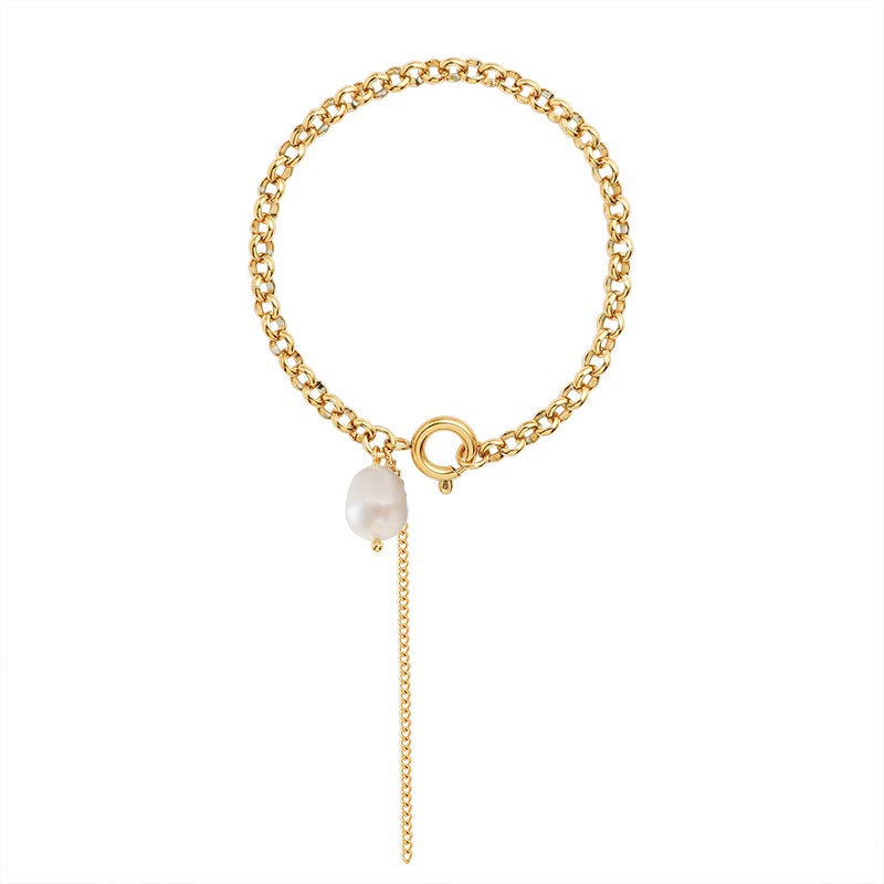 Pearl Rolo Chain Bracelet