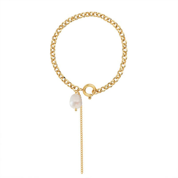 Pearl Rolo Chain Bracelet