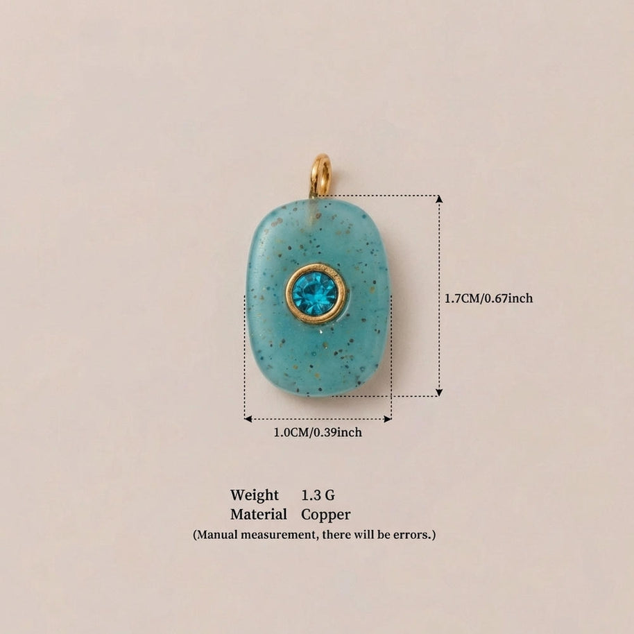 Glass Zircon DIY Pendants Dopamine Colorful Birthstone Charm