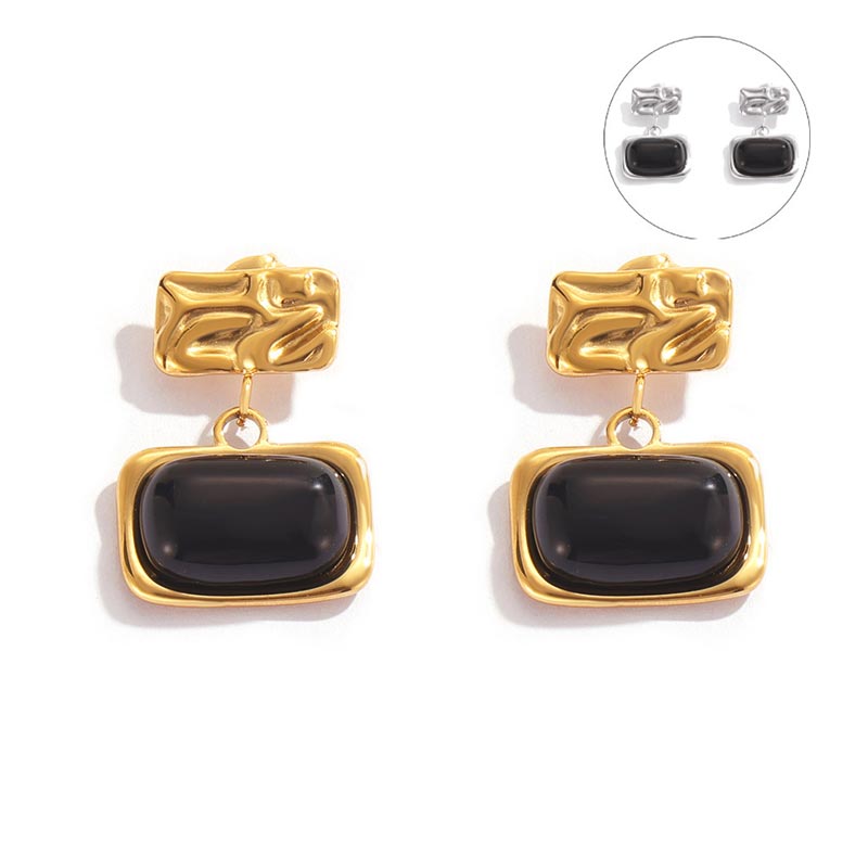 Square Glass Stud Earrings