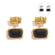 Square Glass Stud Earrings