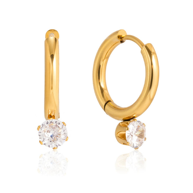 Hoop Earrings | Zircon Stainless Steel | Non-Tarnish Luxury