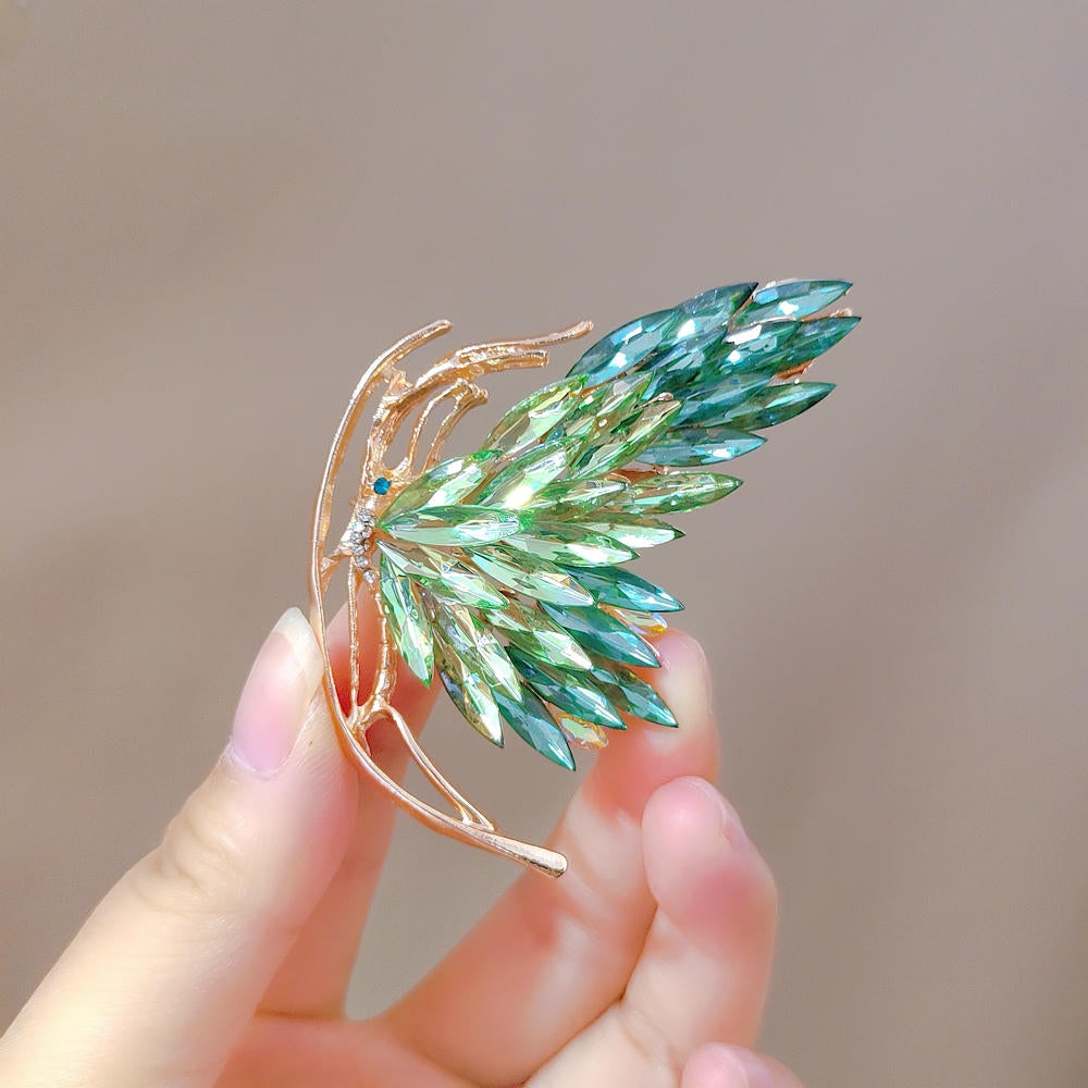 Green Butterfly Brooch Vintage Pin | Unisex