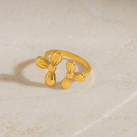 Double Flower Open Ring